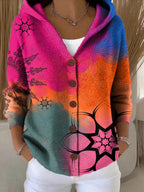Lang vest dames met capuchon en patchwork 7
