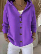 Lang vest dames met capuchon en patchwork 8