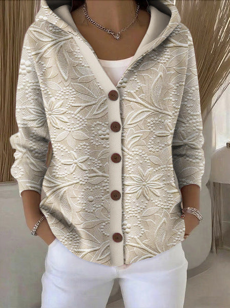 Lang vest dames met capuchon en patchwork 9