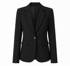 Lange blazer dames met reverskraag en enkele knoop 3