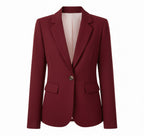 Lange blazer dames met reverskraag en enkele knoop 4