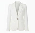 Lange blazer dames met reverskraag en enkele knoop 5