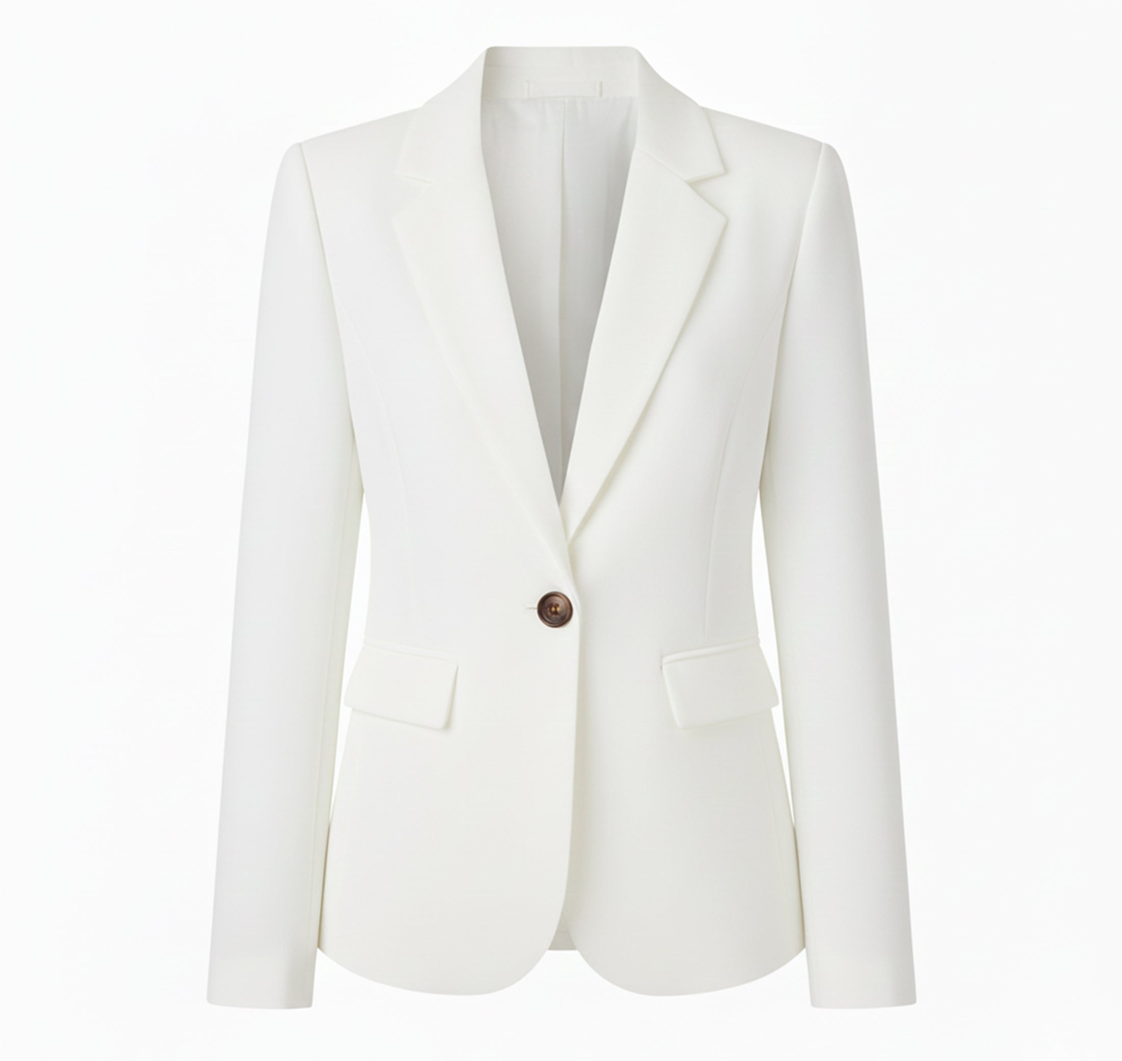 Lange blazer dames met reverskraag en enkele knoop 5