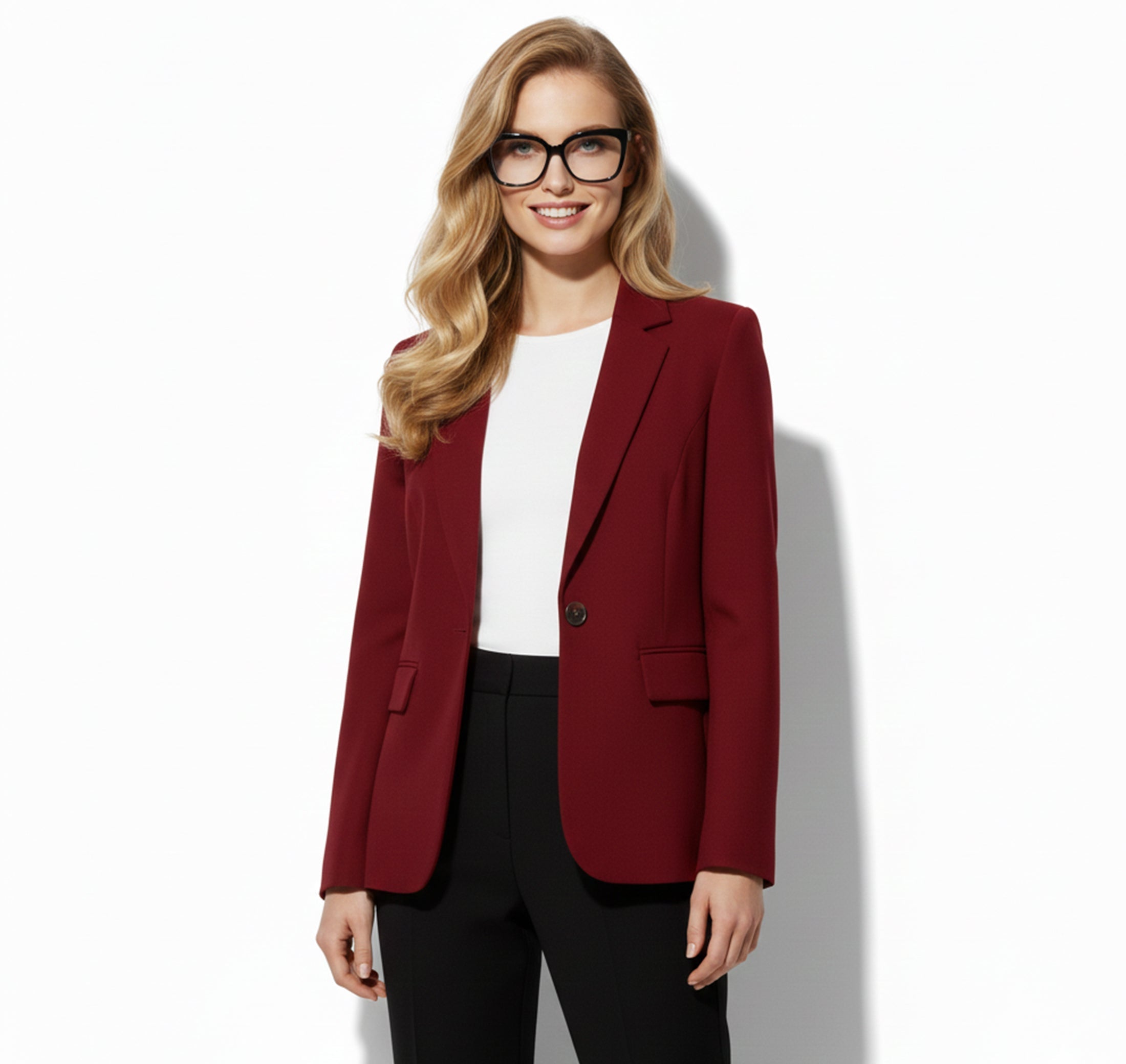 Lange blazer dames met reverskraag en enkele knoop 7