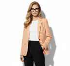 Lange blazer dames met reverskraag en enkele knoop 9