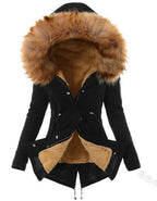 Lange parka winterjas dames met capuchon en verstelbare taille 2
