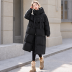 Lange parka winterjas dames met capuchon en zachte voering 1