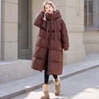 Lange parka winterjas dames met capuchon en zachte voering 2