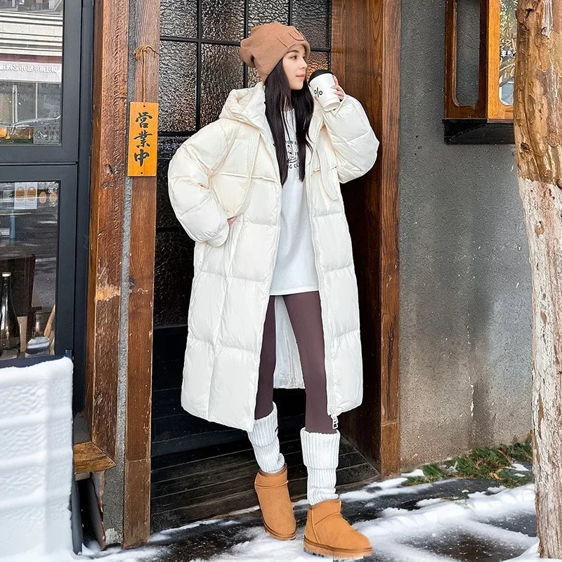 Lange parka winterjas dames met capuchon en zachte voering 5