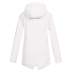 Lange regenjas dames waterdicht met capuchon, rits en klepzakken 11