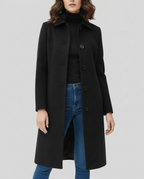 Lange trenchcoat dames met kraag, knopen en riem 1