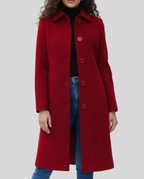 Lange trenchcoat dames met kraag, knopen en riem 3