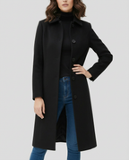 Lange trenchcoat dames met kraag, knopen en riem 4