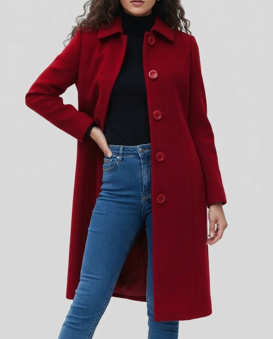 Lange trenchcoat dames met kraag, knopen en riem 7
