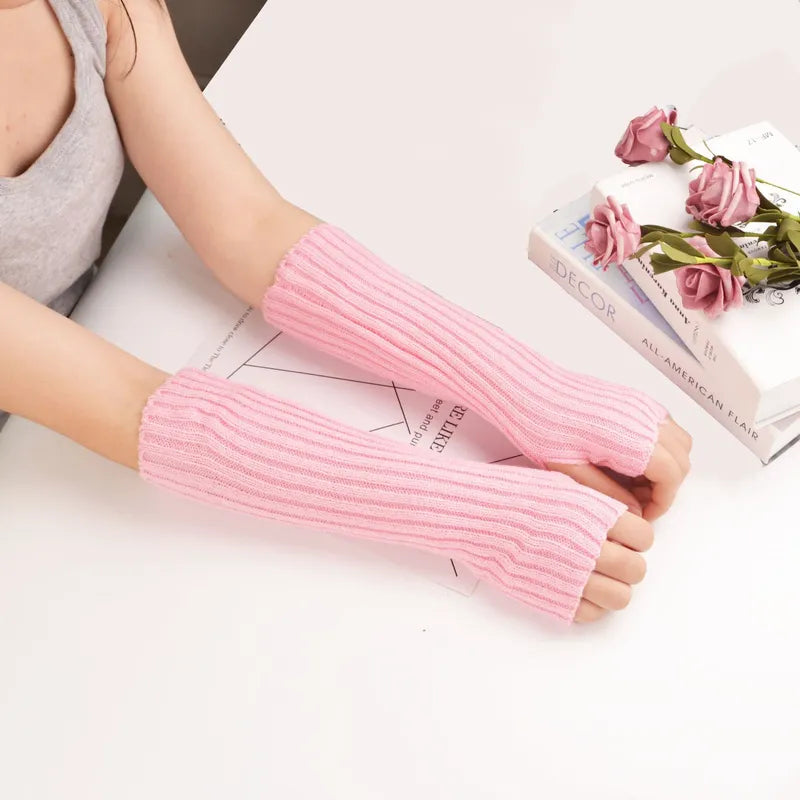 Lange vingerloze handschoenen dames van katoen 1