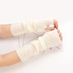 Lange vingerloze handschoenen dames van katoen 2