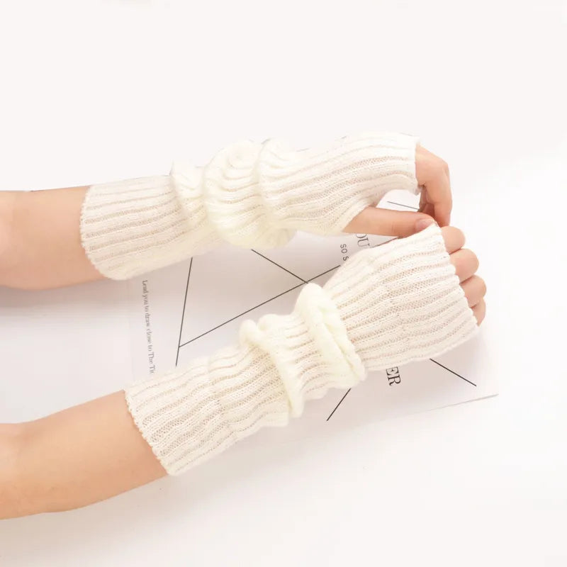 Lange vingerloze handschoenen dames van katoen 2