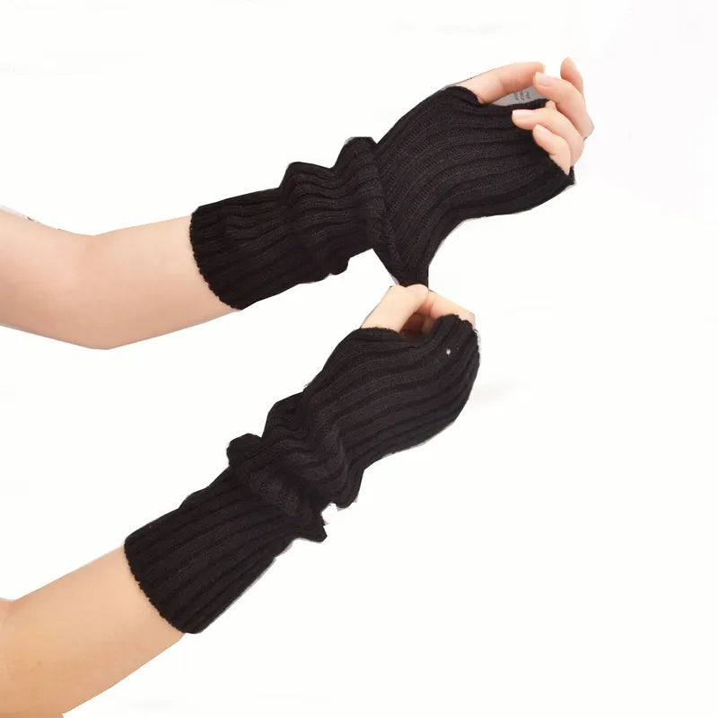 Lange vingerloze handschoenen dames van katoen 3