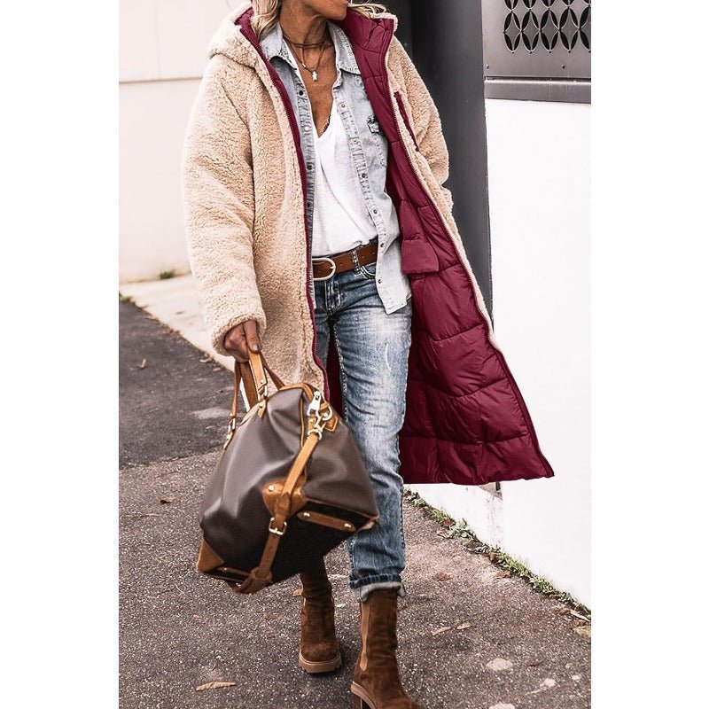 Lange winterjas dames met fleece voering en elegante lijn 12