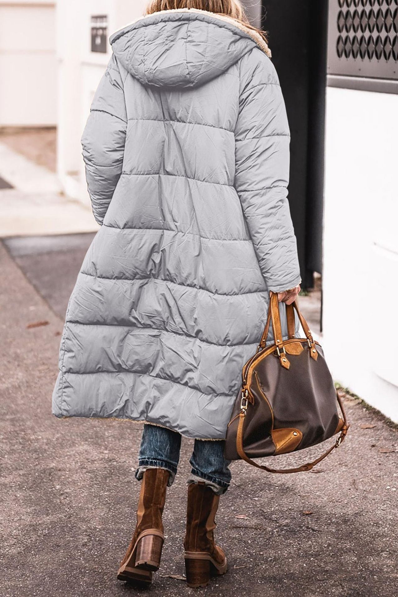 Lange winterjas dames met fleece voering en elegante lijn 15