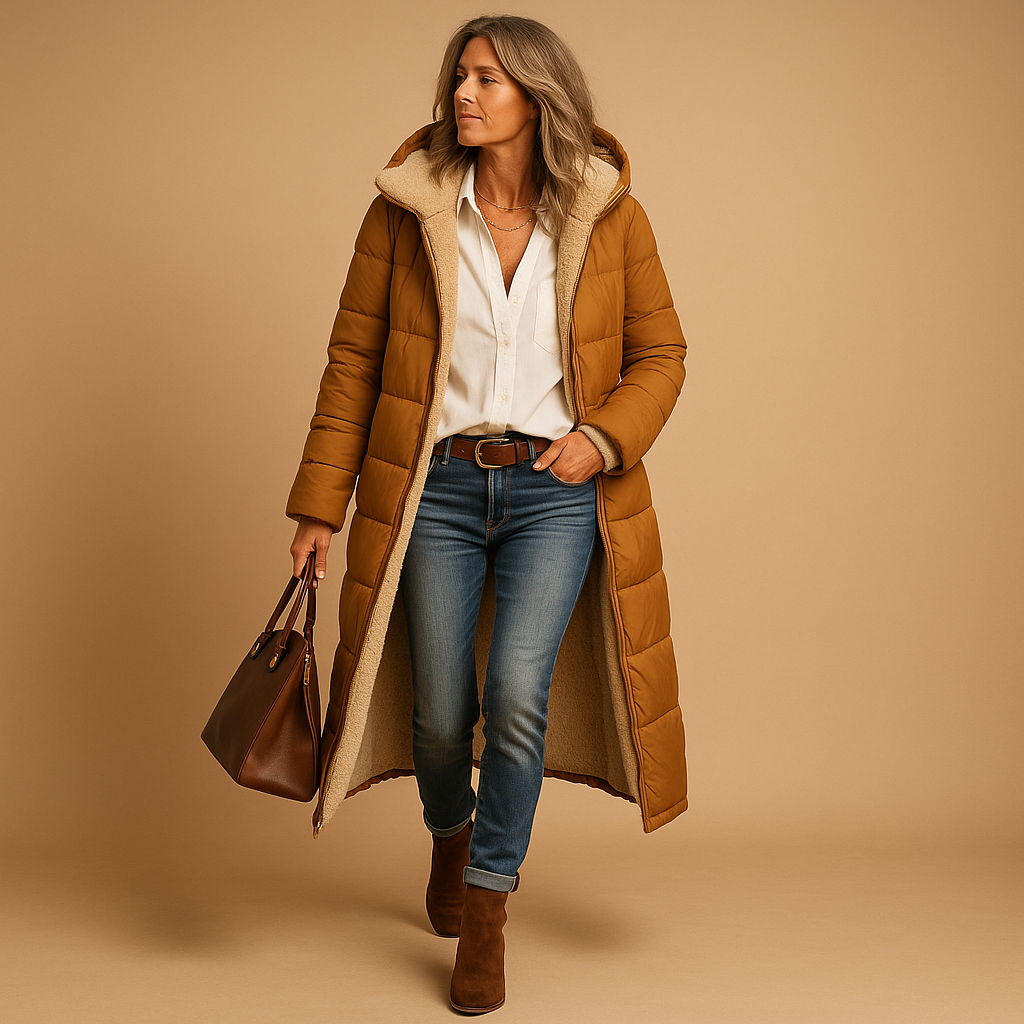 Lange winterjas dames met moderne coupe en nette uitstraling 3