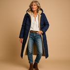 Lange winterjas dames met moderne coupe en nette uitstraling 5