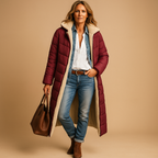 Lange winterjas dames met moderne coupe en nette uitstraling 6