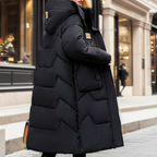 Lange winterjas dames oversized gewatteerd met capuchon 4