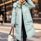 Lange winterjas dames oversized gewatteerd met capuchon 8
