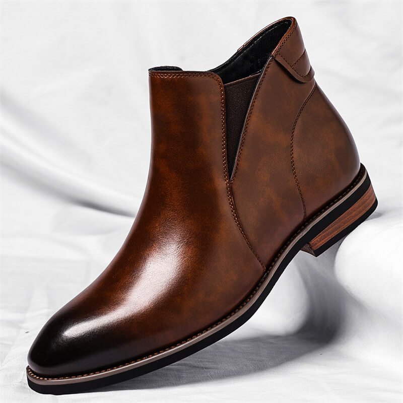 Leren chelsea boots heren met spitse neus 1