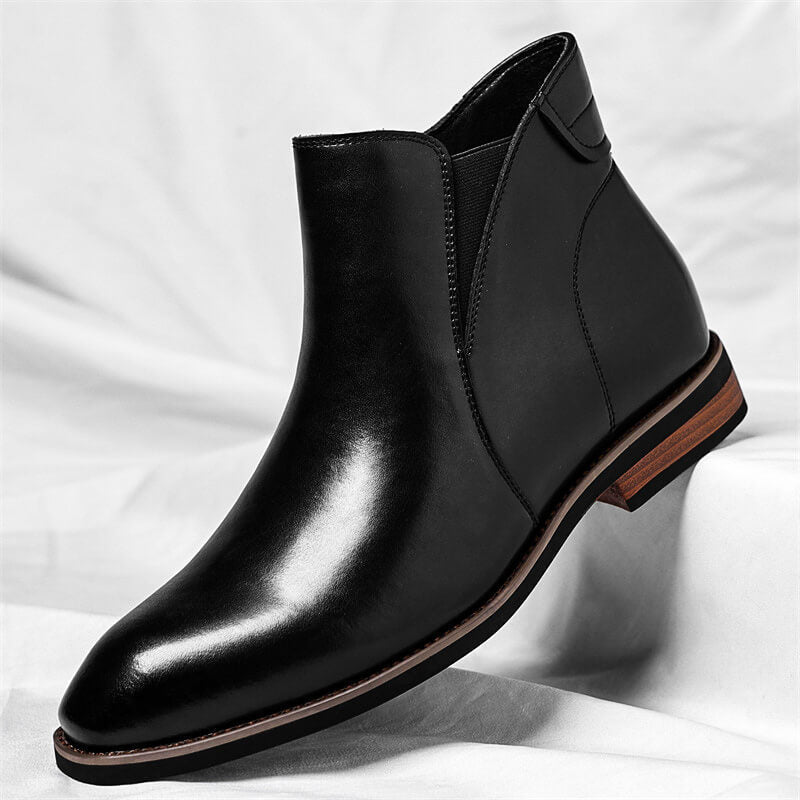 Leren chelsea boots heren met spitse neus 2