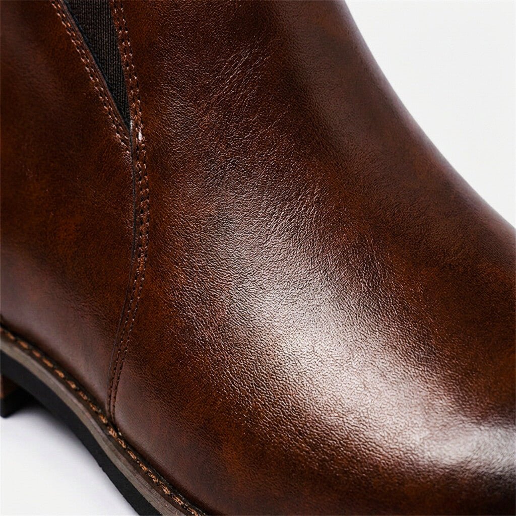 Leren chelsea boots heren met spitse neus 3