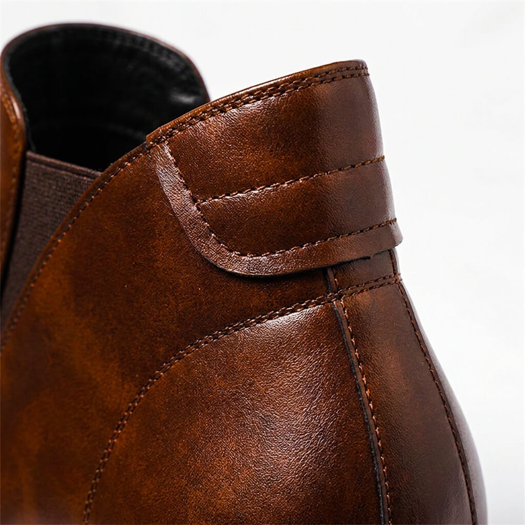 Leren chelsea boots heren met spitse neus 4