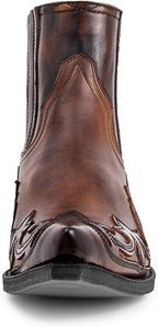 Leren cowboylaarzen dames met klassiek borduurwerk en rubberen zool 3