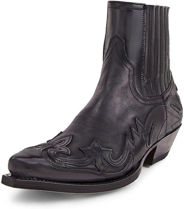 Leren cowboylaarzen dames met klassiek borduurwerk en rubberen zool 4
