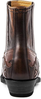 Leren cowboylaarzen dames met klassiek borduurwerk en rubberen zool 5