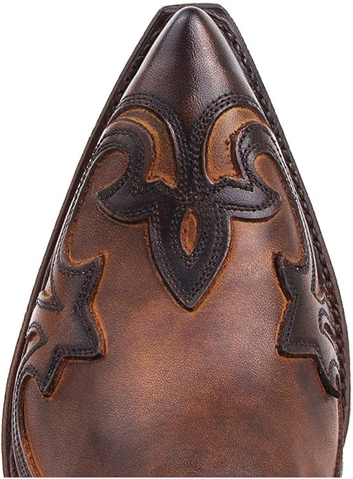 Leren cowboylaarzen dames met klassiek borduurwerk en rubberen zool 6