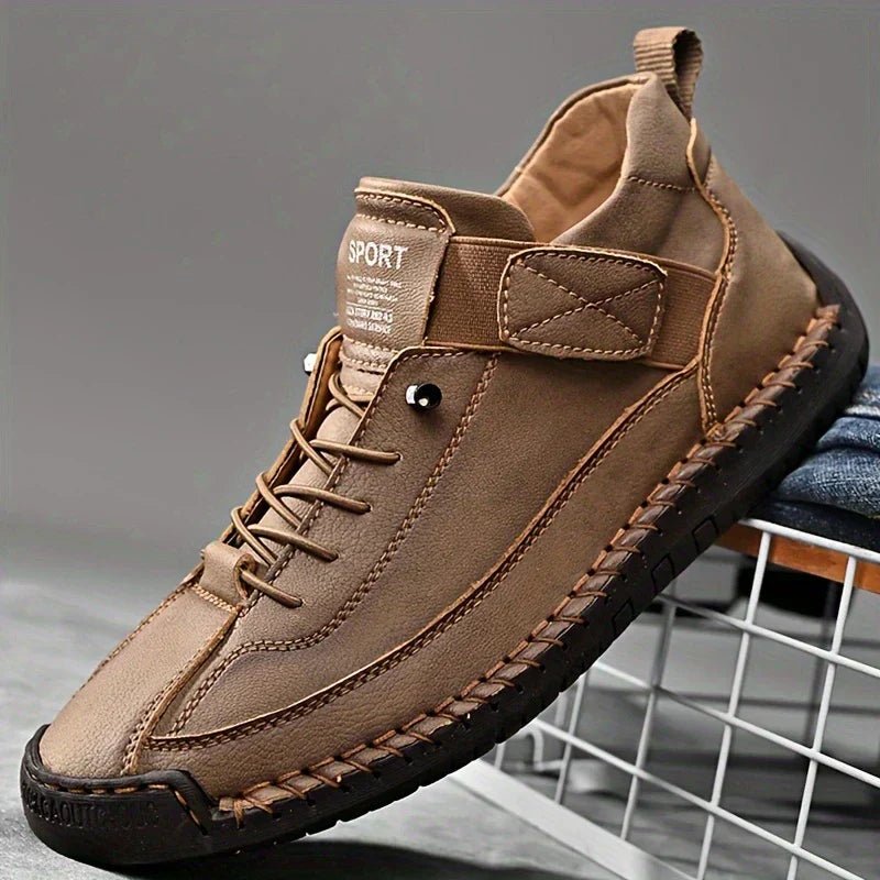 Leren sneakers dames met elastische instap, brede neus en EVA-zool 11