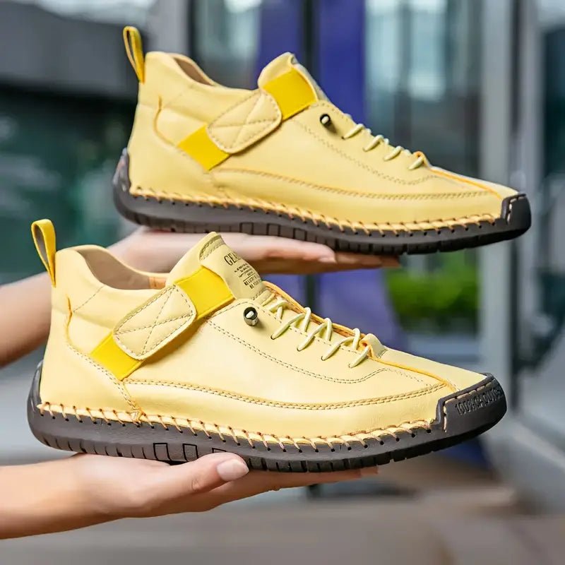 Leren sneakers dames met elastische instap, brede neus en EVA-zool 13