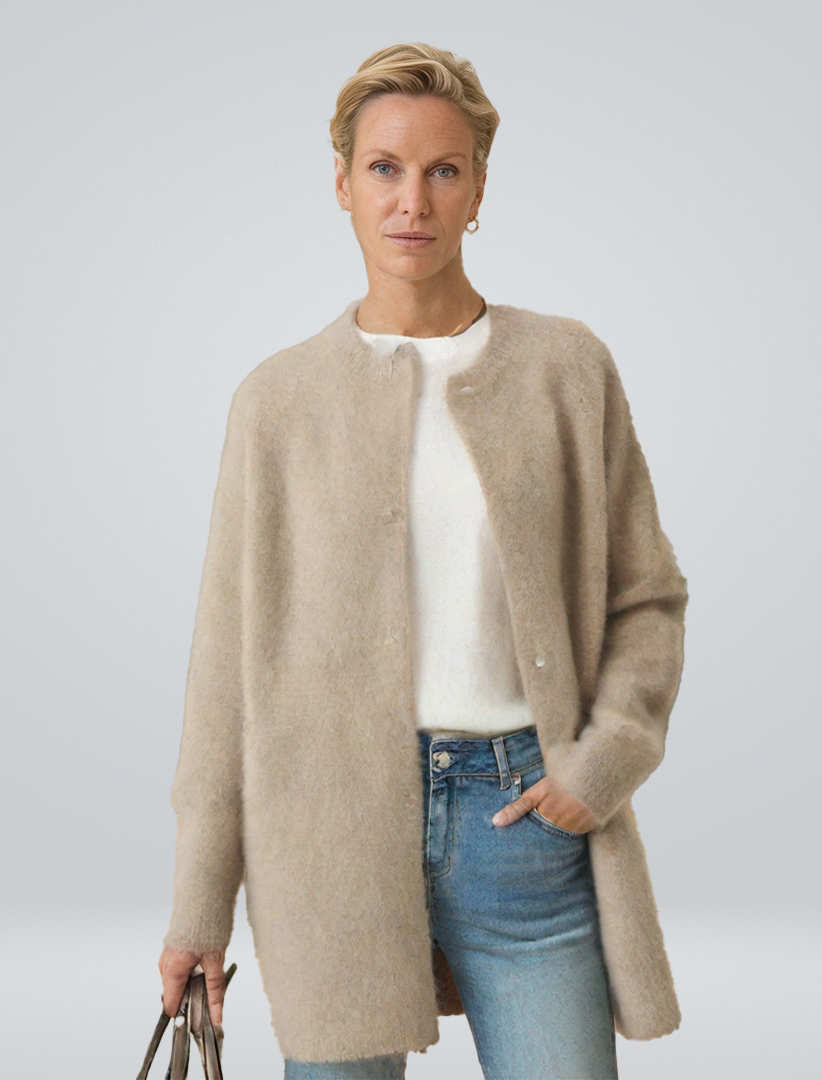 Lichtgewicht cardigan dames van katoenmix met losse pasvorm 7
