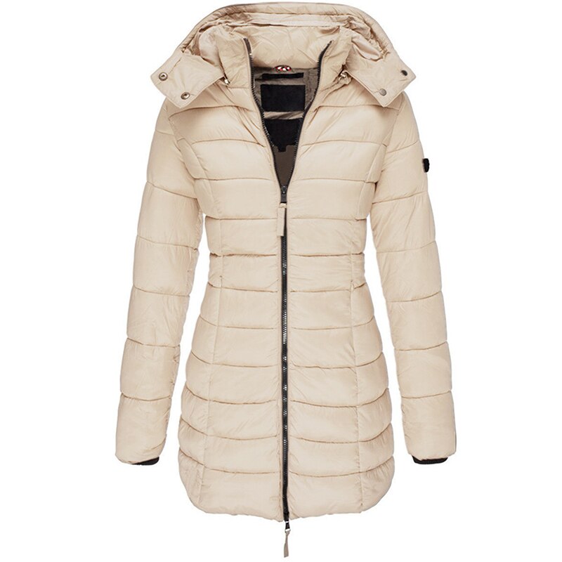 Lichtgewicht donsjas dames met capuchon en rits voor de winter 3