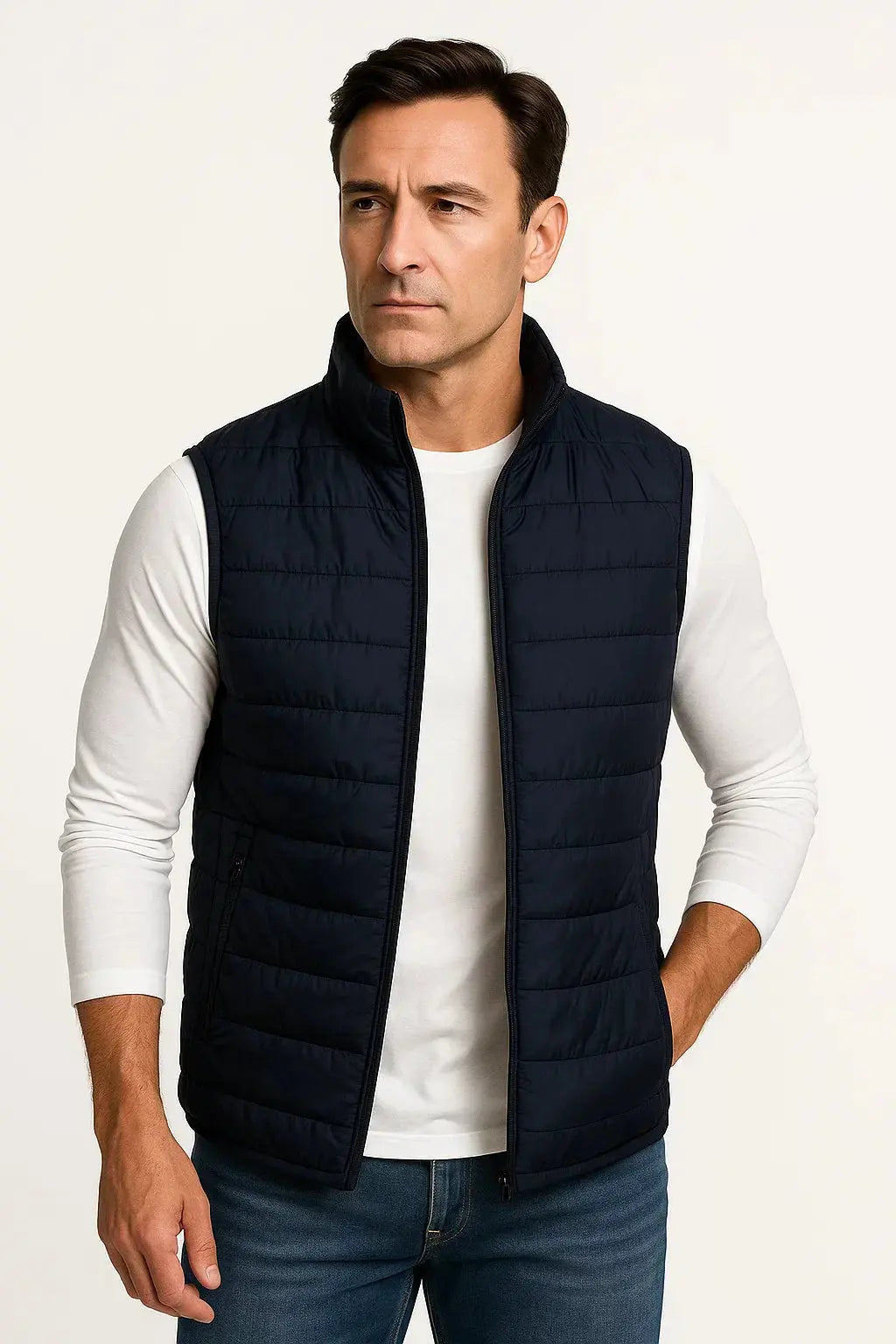 Lichtgewicht gewatteerde bodywarmer heren met regular fit 1