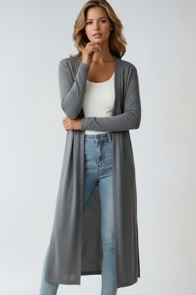 Lichtgewicht lange cardigan dames, fijngebreid en met open voorkant 5