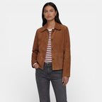 Lichtgewicht suede jas dames met zachte stof 1