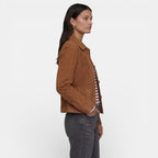 Lichtgewicht suede jas dames met zachte stof 2