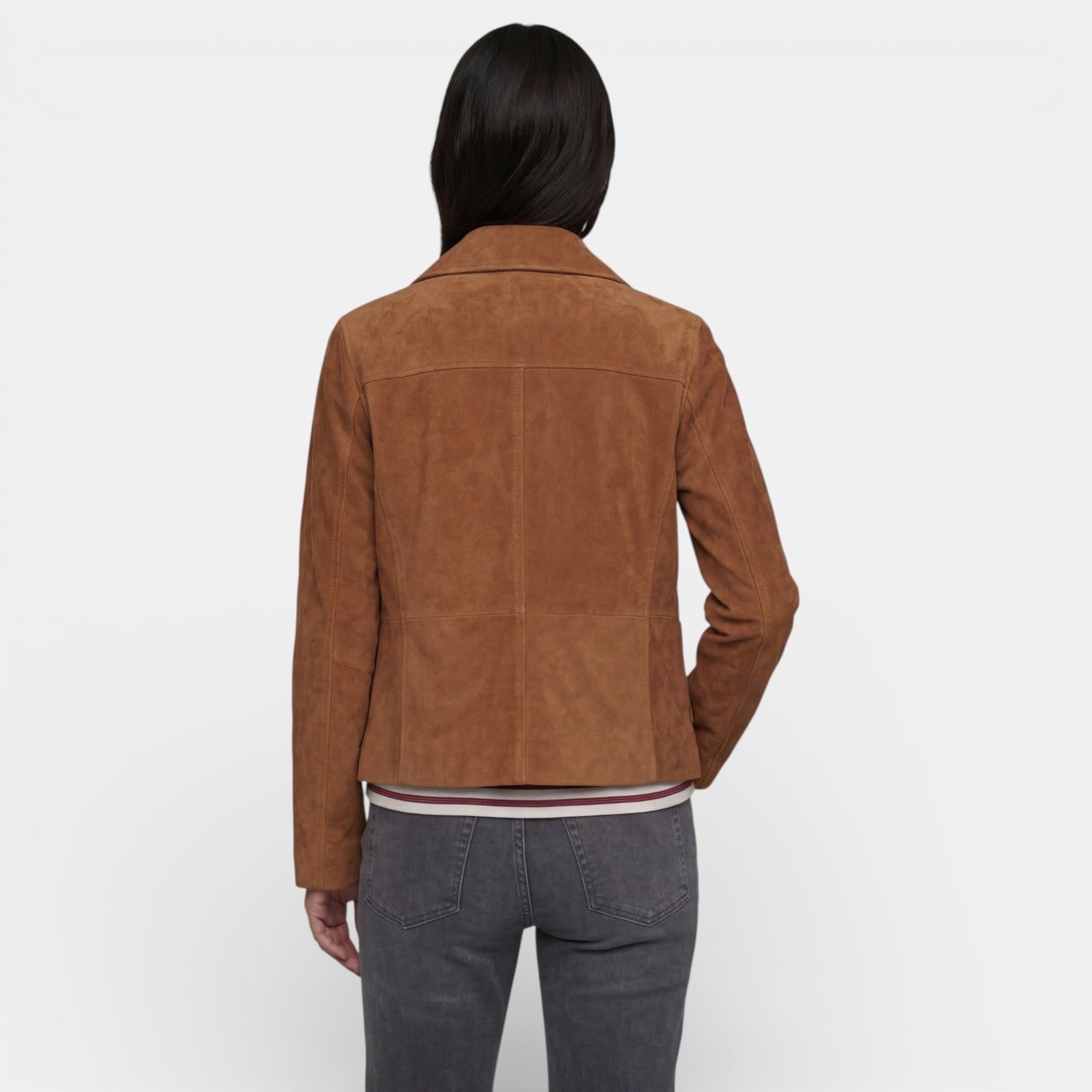 Lichtgewicht suede jas dames met zachte stof 3