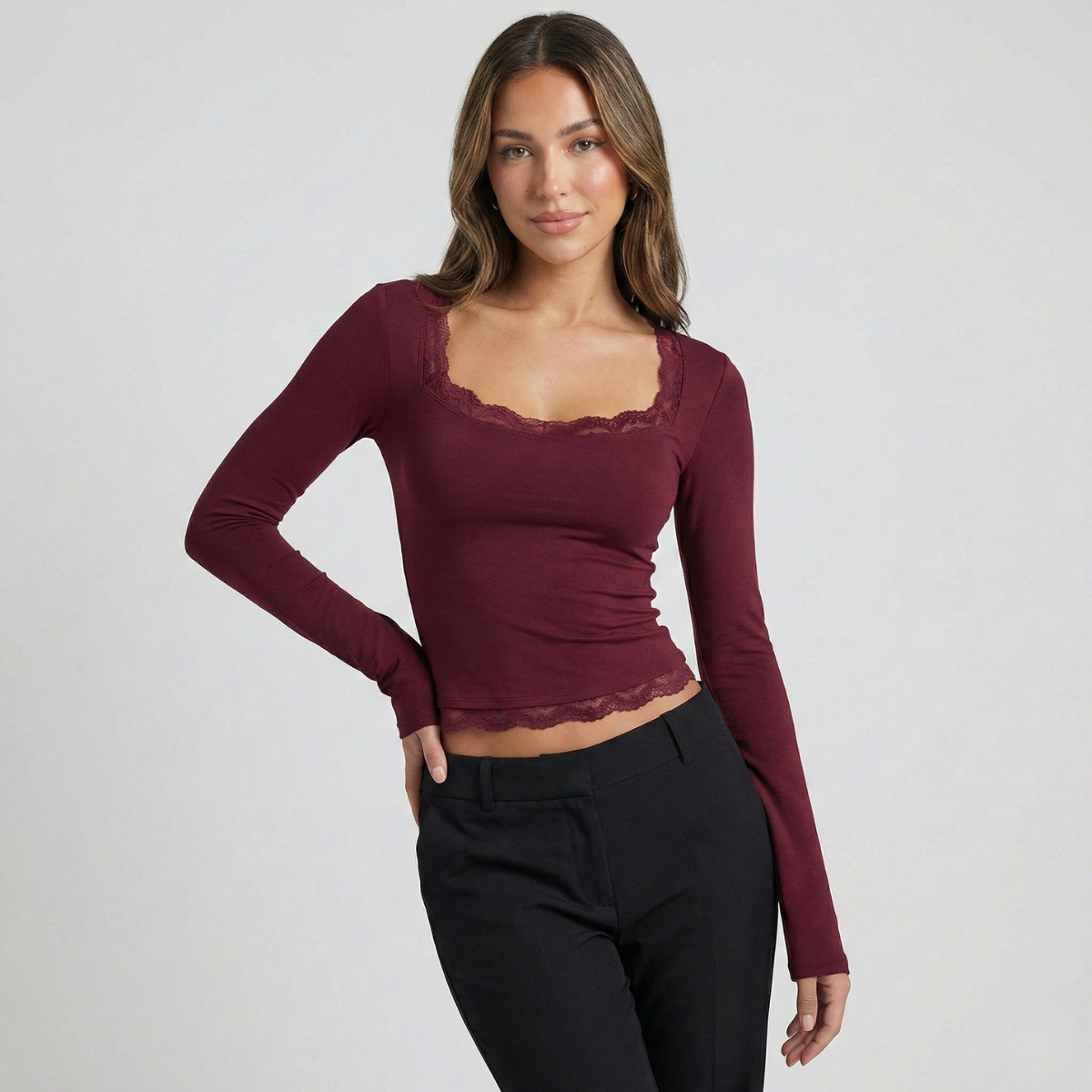 Longsleeve dames met comfortabele pasvorm 1