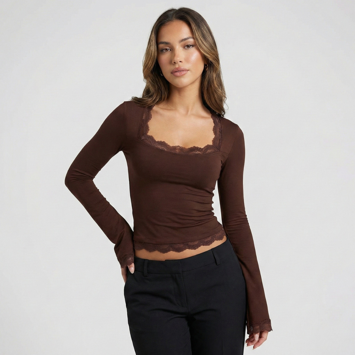 Longsleeve dames met comfortabele pasvorm 4