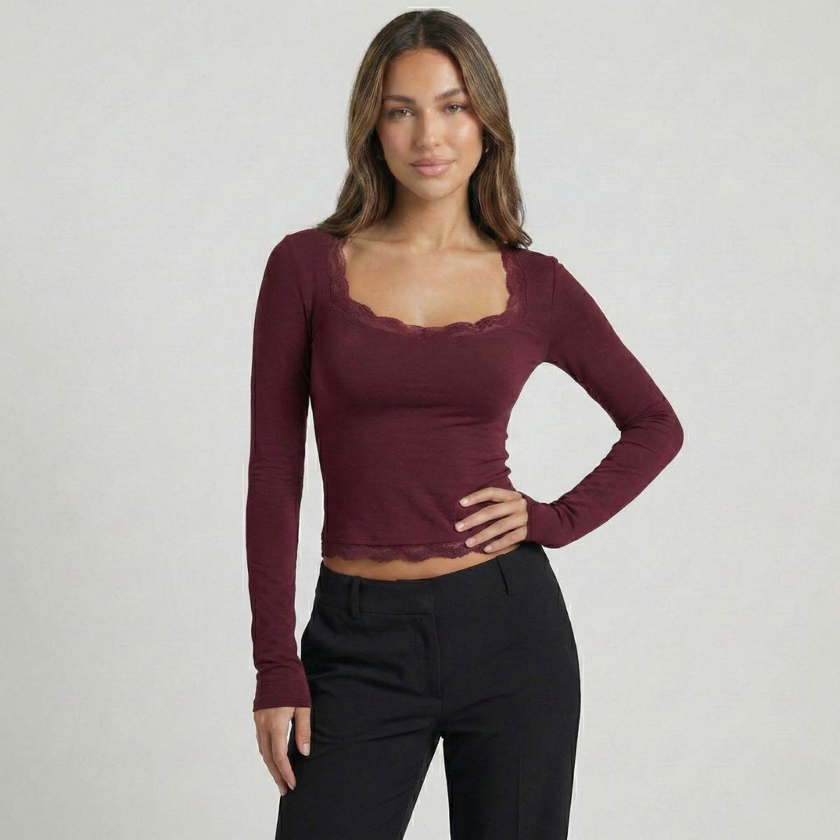 Longsleeve dames met comfortabele pasvorm 7