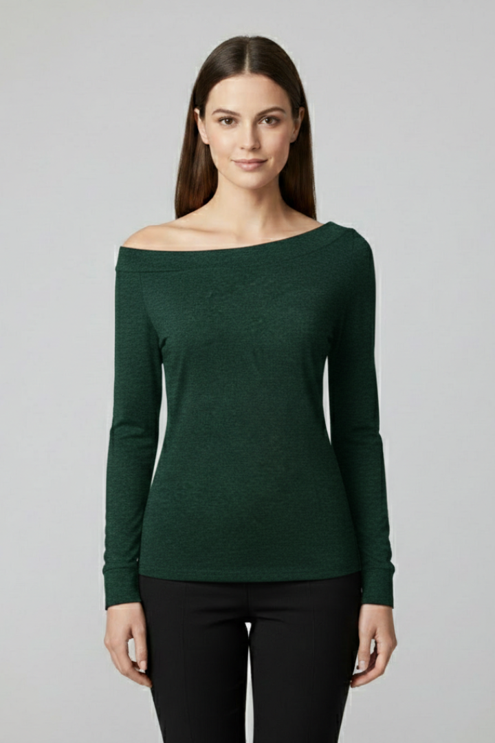 Longsleeve dames met off-shoulder hals en lange mouwen 3